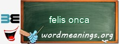 WordMeaning blackboard for felis onca